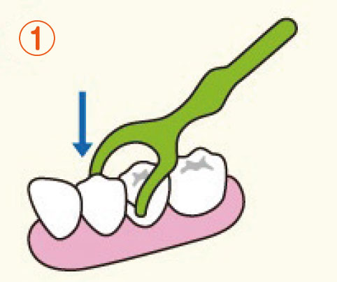 デンタルフロス　使い方①